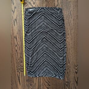Matty M Black and White Zigzag Pencil Skirt